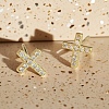 Fashionable S925 Sterling Silver Clear Cubic Zirconia Cross Stud Earrings KP6909-1-2
