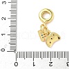 Brass Enamel European Dangle Charms KK-I355-22G-02-3