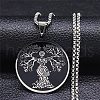 304 Stainless Steel Enamel Necklaces NJEW-Q338-04P-1