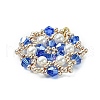 Glass Seed Beaded Flower Pendants PALLOY-MZ00513-03-3