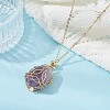 Brass Chains Macrame Pouch Empty Stone Holder for Pendant Necklaces Making NJEW-JN04475-02-2