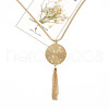 Alloy Disc Pendant Tassel Necklaces FS-WGC2B9A-01-3