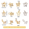 SUNNYCLUE 12Pcs 3 Style Brass Micro Pave Clear Cubic Zirconia Pendant KK-SC0002-83-2