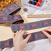 7M Ethnic Style Embroidery Flower Polyester Ribbon OCOR-WH0078-235-3