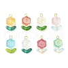 50Pcs Glass Pendants PALLOY-TA00059-01-S-1