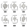Unicraftale 24Pcs 6 Styles 304 Stainless Steel Pendants STAS-UN0021-99P-4