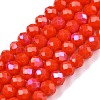 Electroplate Opaque Solid Color Glass Beads Strands EGLA-A044-P6mm-L03-1