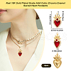 Beebeecraft 6Pcs Brass Micro Pave Clear Grade AAA Cubic Zirconia Pendants KK-BBC0015-32A-2