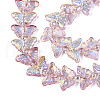Transparency Electroplate Glass Beads Strands GLAA-T023-39A-03-3