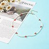 Round Shell Pearl Cherry Beaded Necklaces NJEW-TA00001-5