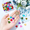 AHADERMAKER 80Pcs 8 Colors Spray Painted Freshwater Shell Heart Charms SHEL-GA0001-09-3