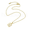 Ion Plating(IP) Rectangle with Initial Letter 304 Stainless Steel Pendant Necklace NJEW-R265-04G-Z-3