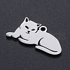 Non-Tarnish 304 Stainless Steel Kitten Pendants STAS-N090-JN857-1-2