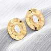 304 Stainless Steel Natural White Shell Stud Earrings EJEW-Z103-01G-02-1