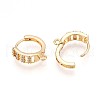 Brass Micro Pave Cubic Zirconia Hoop Earring Finding KK-N261-28G-2