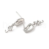 Brass Stud Earring Findings KK-D369-01P-2