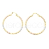 Brass Two Tone Twist Hoop Earrings EJEW-B117-06F-M-4