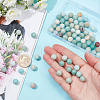  Natural Frosted Flower Amazonite Round Beads G-NB0005-34D-3