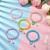 8mm Round Glass Beaded Stretch Bracelets BJEW-JB10731-2