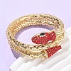 Snake Alloy Rhinestone Bangles for Women BJEW-G085-01G-01-2