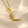 Moon Brass Micro Pave Clear Cubic Zirconia Pendant Necklaces FS-WGD2E00-01-4