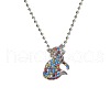 Alloy Colorful Rhinestone Pendant Necklaces for Kid FS-WG8D677-02-2