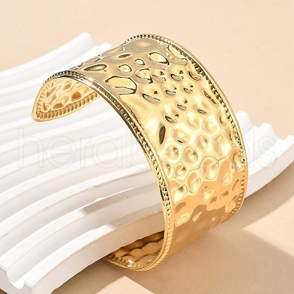 304 Stainless Steel Cuff Bangles for Women AJEW-P127-23G-1