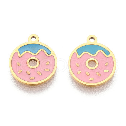 304 Stainless Steel Enamel Charms STAS-T065-61G-01-1