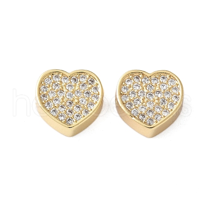 Brass Micro Pave Cubic Zirconia Beads KK-A252-11G-1