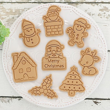 Christmas Plastic Cookie Candy Food Cutters Molds DIY-K080-03-1