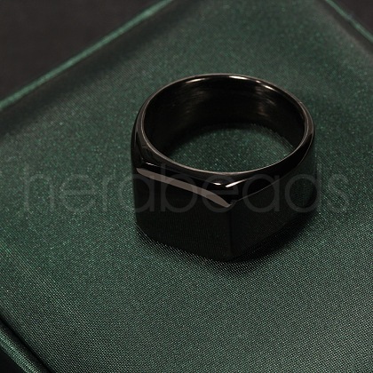 Square Stainless Steel Finger Rings WGB1DFB-26-1