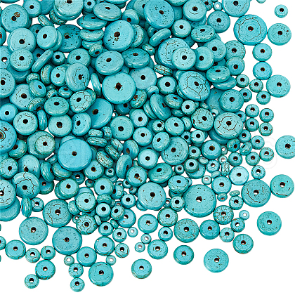 ARRICRAFT 510Pcs 6 Sizes Synthetic Turquoise Beads Strands G-AR0006-12A-1