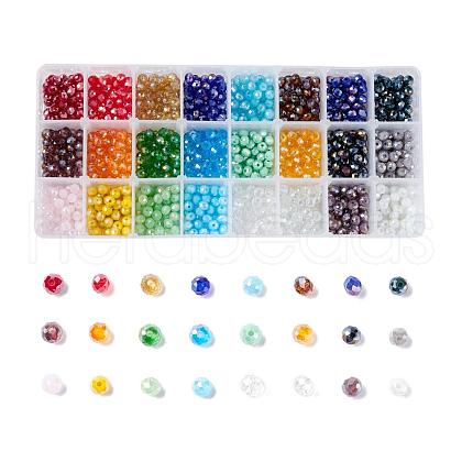 24 Colors Electroplate Glass Beads EGLA-JP0002-04B-6mm-1