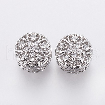 Brass Micro Pave Cubic Zirconia European Beads OPDL-P001-59-1