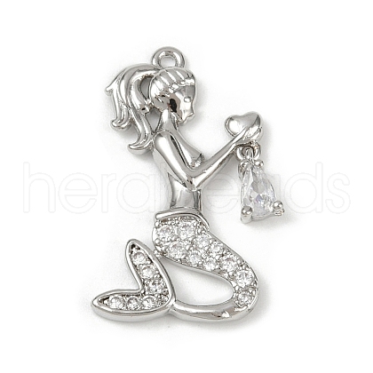 Brass Micro Pave Cubic Zirconia Pendants KK-M322-33P-1
