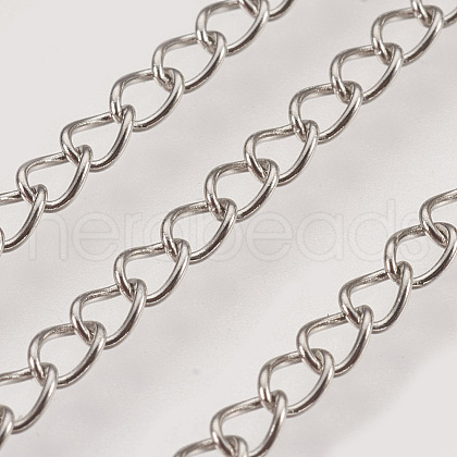 Non-Tarnish Handmade 304 Stainless Steel Curb Chains X-STAS-P200-11P-1