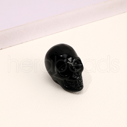 Natural Obsidian Skull Figurine Display Decorations G-PW0007-061D-1