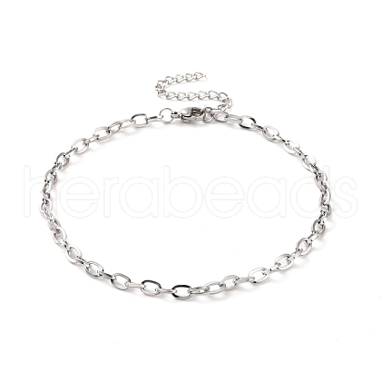 304 Stainless Steel Cable Chain Bracelet for Men Women BJEW-E031-05D-P-1