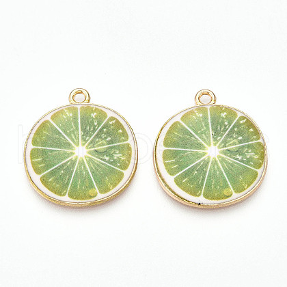 Light Gold Alloy Enamel Pendants ENAM-S126-127-01-1
