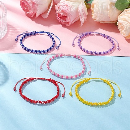 Baking Paint Glass Seed Beaded Bracelets BJEW-MZ00155-1