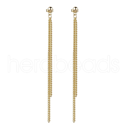 Brass Tassel Chain Drop Earrings  for Women EJEW-JE05744-01-1