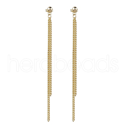 Brass Tassel Chain Drop Earrings  for Women EJEW-JE05744-01-1