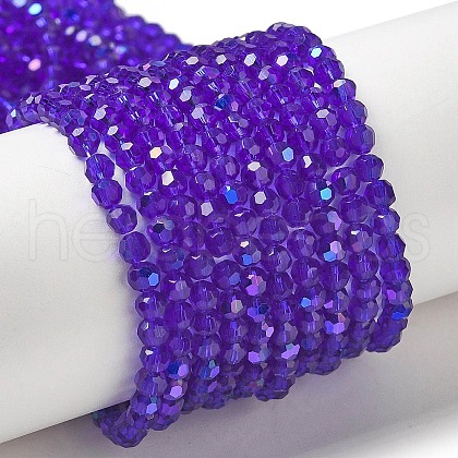 Electroplate Transparent Glass Beads Strands EGLA-A035-T3mm-L06-1
