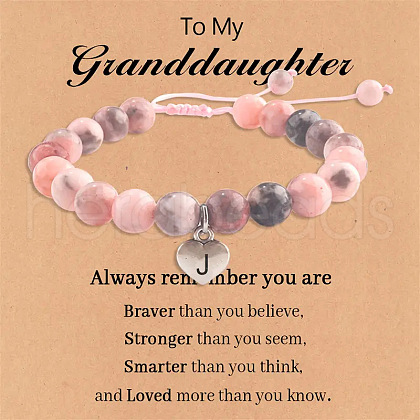 Natural Pink Zebra Jasper Round Beaded Stretch Bead Bracelets WGC8311-10-1