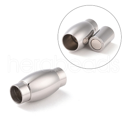 Tarnish Resistant 304 Stainless Steel Magnetic Clasps with Glue-in Ends STAS-K006-21C-1