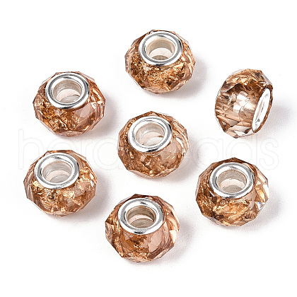 Transparent Resin Rondelle European Beads RESI-N044-01D-1