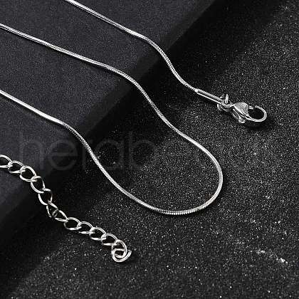 0.9MM 304 Stainless Steel Snake Chain Necklaces for Women Men STAS-V011-04A-P-1