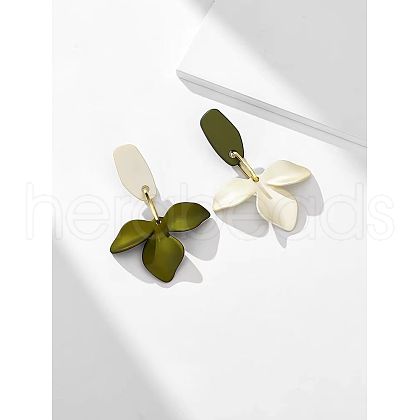Flower Alloy Dangle Stud Earrings FS-WGCC3B4-03-1