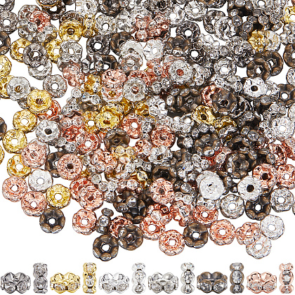 SOFPLATE 200Pcs 10 Colors Brass Rhinestone Spacer Beads RB-SP001-08A-1