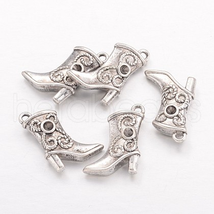 Tibetan Style Alloy Pendant Rhinestone Settings X-TIBEP-24059-AS-RS-1